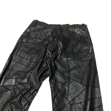 Bernings sho PU Leather TSUGIHAGI Zip Design Pants