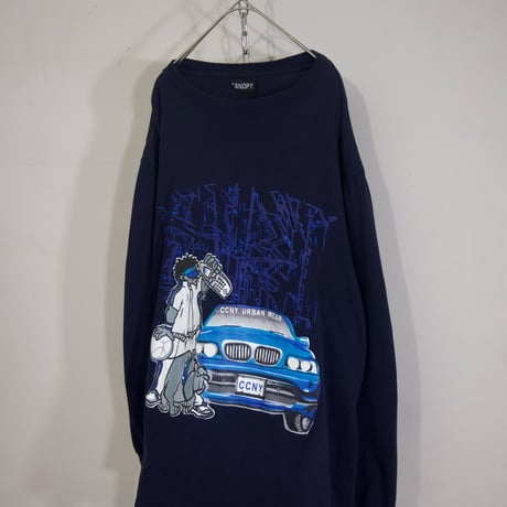 90s~00s CCNY Urban Wear HipHop Bboy Glaphics  L/S Tee