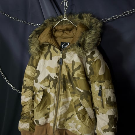 90s Camouflage Nylon PU Coated Short Length MA1×N2B Bomber Flight Jacket