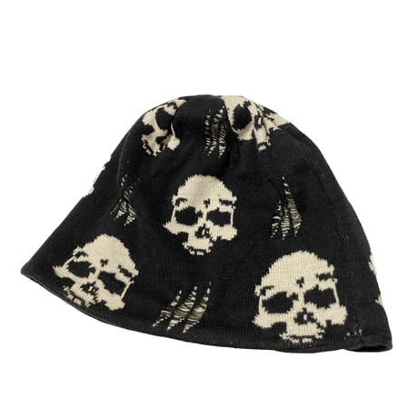 Cotton Skull AllPattern Damage KnitCap