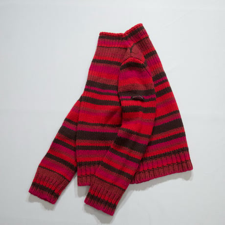 DKNY JEANS MultiBorder Acrylic×Wool HighNeck Knit