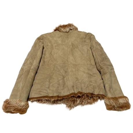 Unknown USED Lamb Leather&Fur Short Jacket