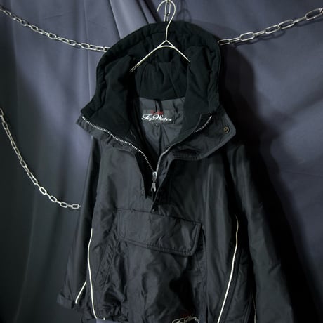 USED Snowboard Padding Puff Short Length Box Silhouette Nylon Anorak Jacket/Mountain Hoodie