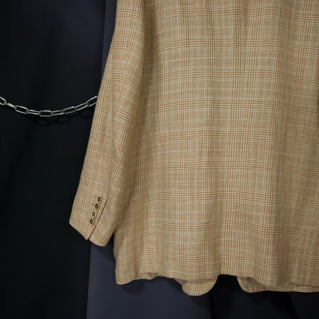 PAL ZILERI Italy made “Modern” Glen Check Silk×Linen×Wool Quarter Lined Tailored Jacket