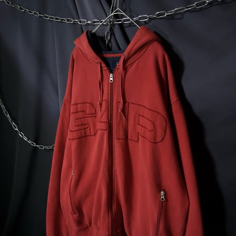 00s c2001 Fall GAP Full Zip Embroidery Thick Body Sweat Hoodie