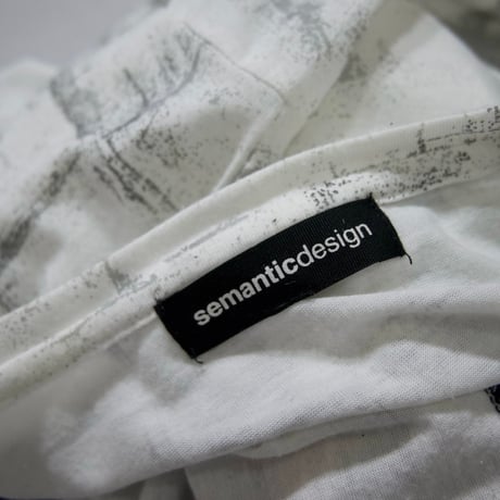 Semanticdesign V-Neck Fake Layered Decadent Graphics Rayon Long T-Shirts