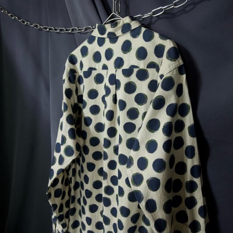 90s ~c1997 COLOURS by ALEXANDER JULIAN Japan made inhomogeneity Polka Dot Cotton L/S Shirts