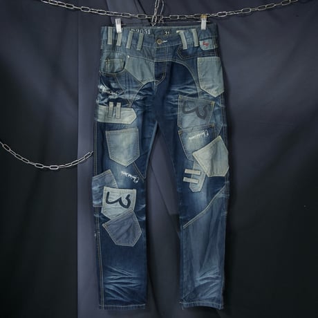 JAPRAG OKISHANA SAMOKI Rebuild Multi Pockets Banana Cut Wash Denim