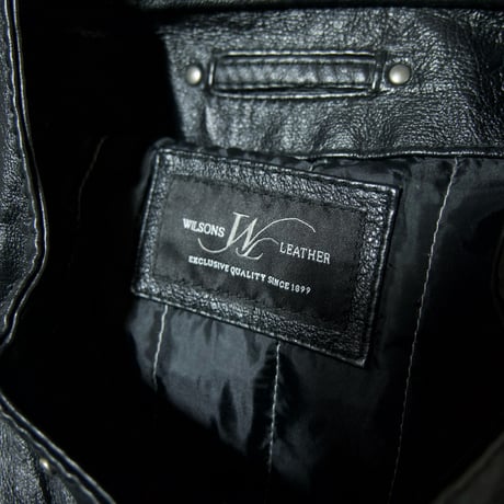 WILSONS LEATHER Biker/Racing type Side&Center Line Leather Single Riders Jacket