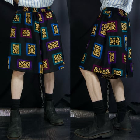 90s USA made California Connection LuxuryInterior Tarot Graphic Rayon Easy Shorts