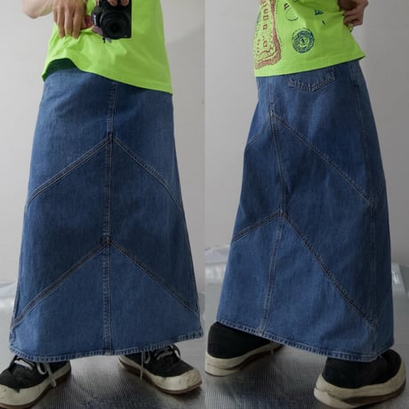00s GAP Italy made Patched TSUGIHAGI Flare Denim Skirt