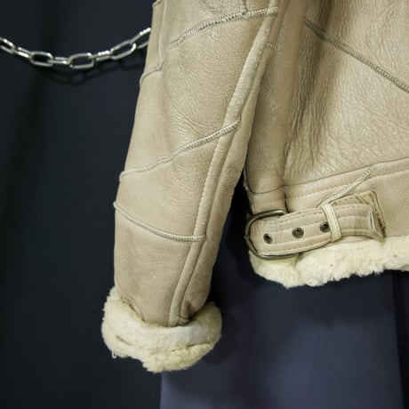 USED B3 Sheepskin Mouton TSUGIHAGI Leather Boa Flight Jacket