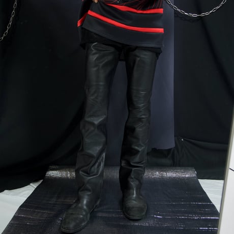Euro RESTIR Leather BootsCut Flare Pants