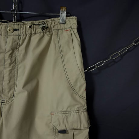 TIME ZONE Deformation Multi Pocket Gimmick Cropped Carpenter Cargo Pants