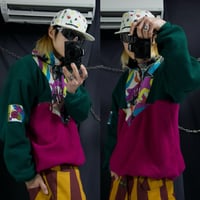00s Silvy Stars Rainbows Colors GORE XCR Polarlite HarlZip Padded Fleece Anorak Jacket