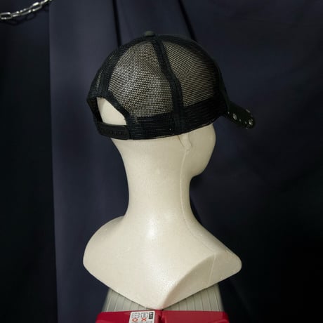 “2000s Spice” Square Studs Crystal Stones Embroidery Mesh Cap