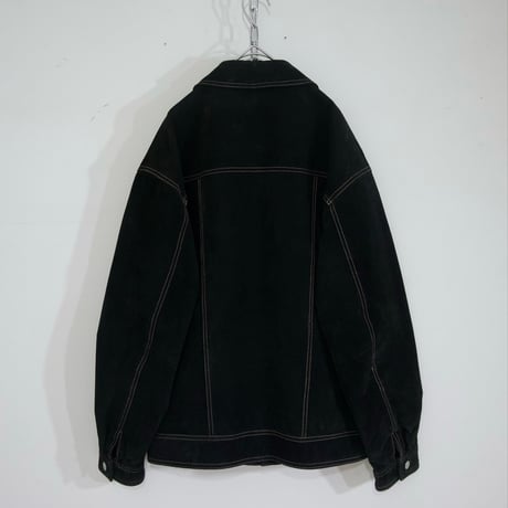 USED Trucker Type Oversized Suede Leather Jacket