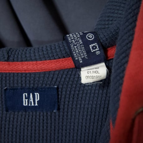 00s c2001 Fall GAP Full Zip Embroidery Thick Body Sweat Hoodie