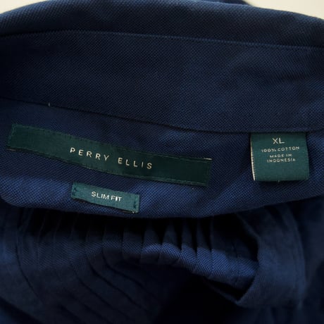 PERRY ELLIS Frill L/S Dress Cotton Shirts