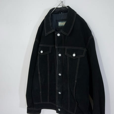 USED Trucker Type Oversized Suede Leather Jacket