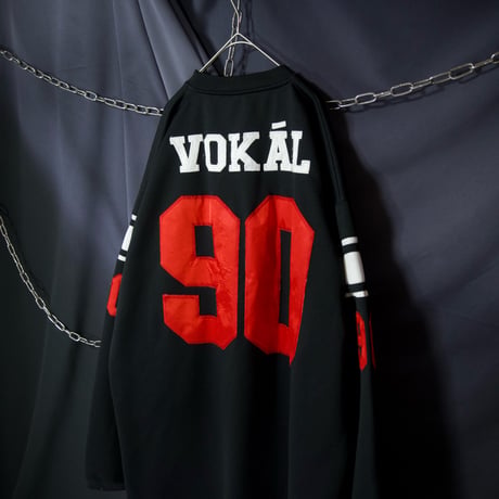 00s VOKAL Oversized Numbering Embroidery V-Neck L/S Game Shirts