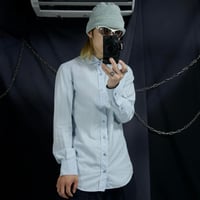 Dolce&Gabbana Italy made Ivy Stripes×Herringbone Horizontal Due-botton Collar L/S Dress Shirs