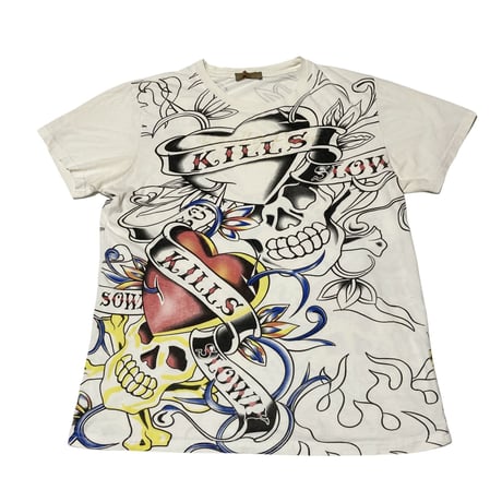 00s Y2K Design Skull Print Tee