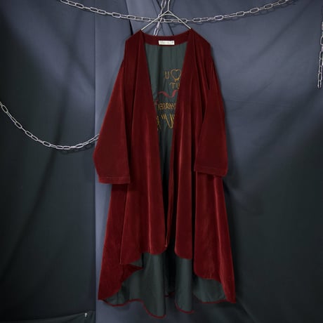 USED Skull Born Hand Embroidery Velor Gown Long Coat