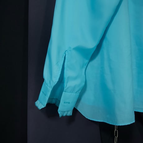 L&M Fashions Turquoise Blue Twill L/S Frills Shirts