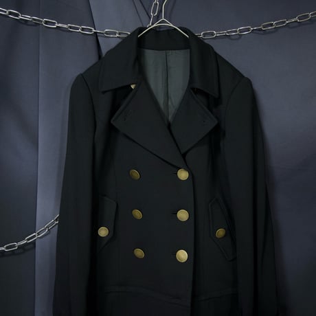 USED 2way Short/Medium Huge Gold Bottoms Wool Napoleon Jacket/P Coat