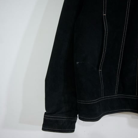 USED Trucker Type Oversized Suede Leather Jacket