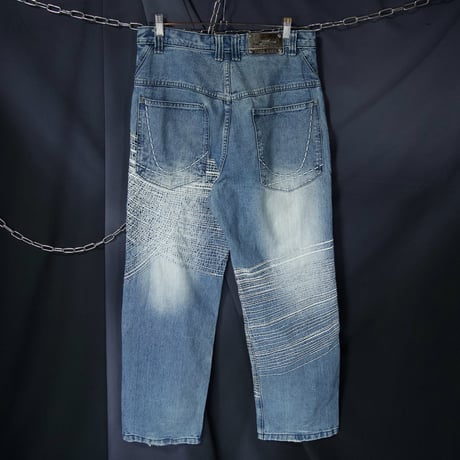 Karl Kani Thick Chain Stitches Embroidery Wash Baggy Denim