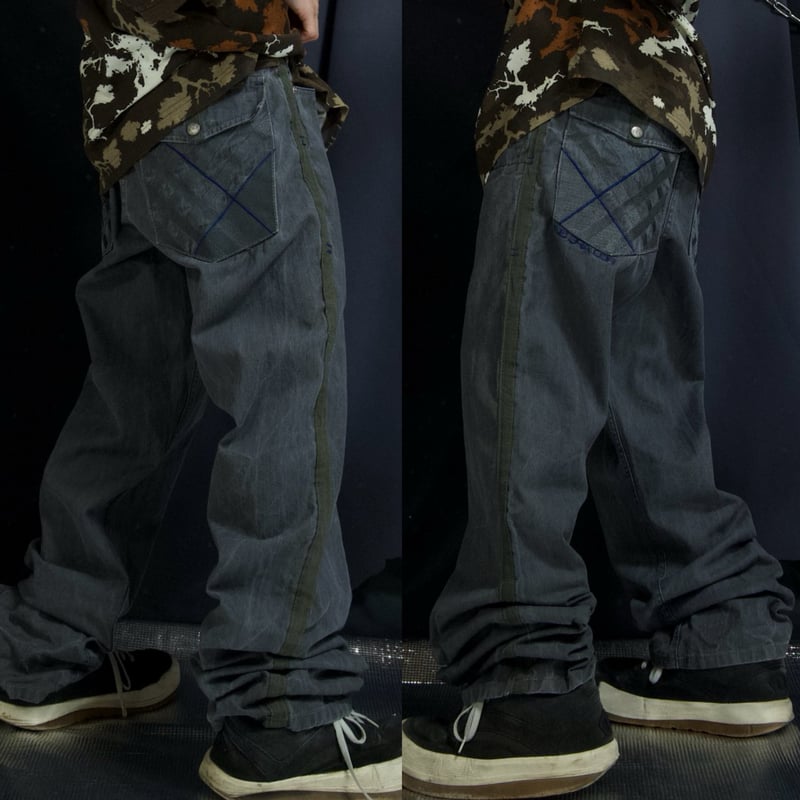 REDAPE Rugged Wash Faded Grayish Black Side Lin