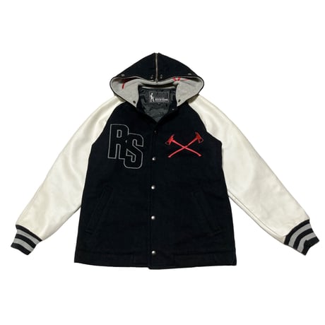 RESQUE SQUAD PU LeatherSleeve Sailor Award Jacket