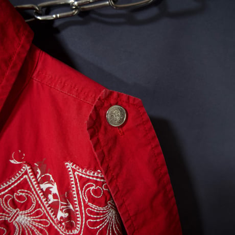 “00s HipHop Spice” Ablanche fleur-de-lis & Cross Embroidery Graphics L/S Shirts
