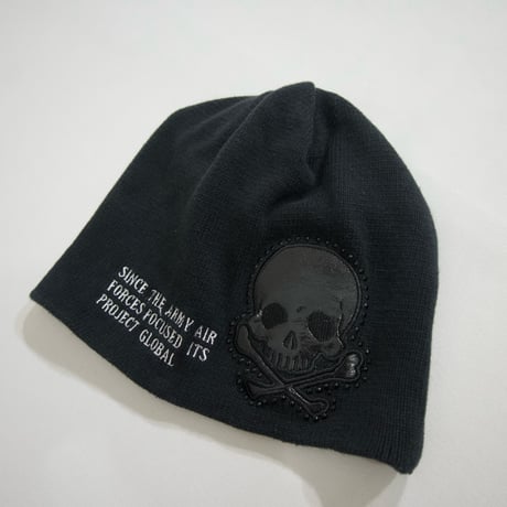 USED Skull&Embroidery Balloon Cotton Knit Cap