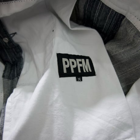 PPFM Bondage Velcro Tape Gimmick Stripe Denim Overall