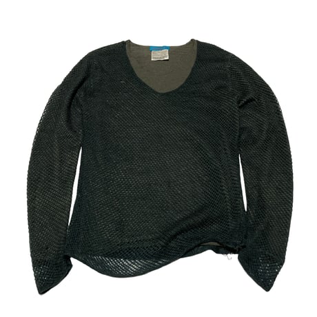 HAMNET Fake Layered FishKnet KnitShirts