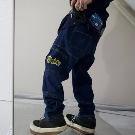 Transer Tech&HipHop Design Baggy Cargo Denim