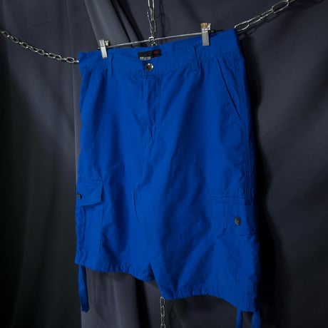 Southpole Vivid Cerulean Blue Ripsrop Parachute Baggy Cargo Shorts