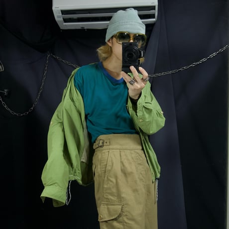 90s ROUTE66 Emerald Graduation Border S/S Ringer Tee