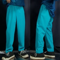 90s alfred dunner Vivid Mint Blue Rayon Blend Tapered Easy Pants