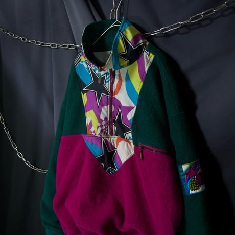 00s Silvy Stars Rainbows Colors GORE XCR Polarlite HarlZip Padded Fleece Anorak Jacket