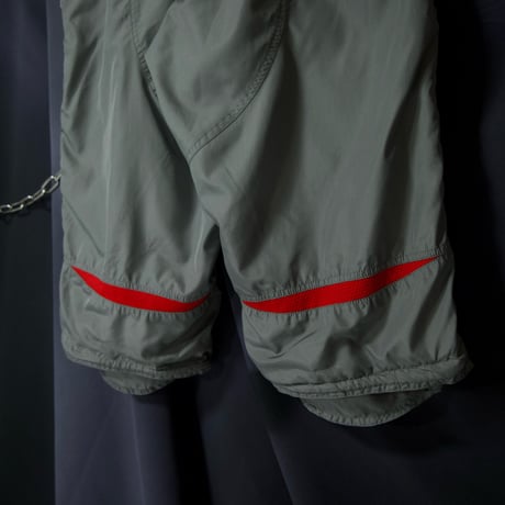 00s c2006 Adidas Irregular Three Line 3D Silhouette Gimmick Cropped Parachute Pants