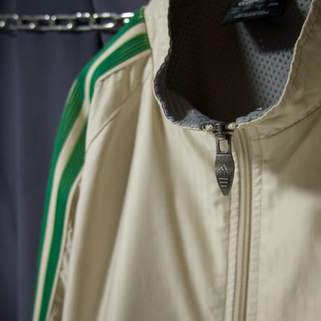 00s c2006 Adidas Setup Silky Beige Gradation Green Three Line Track Jacket Pants