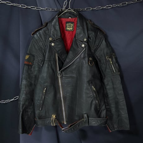 80s~90s Euro 2way Detachable Leather Double Riders Jacket