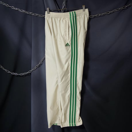 00s c2006 Adidas Setup Silky Beige Gradation Green Three Line Track Jacket Pants