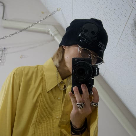 USED Skull&Embroidery Balloon Cotton Knit Cap