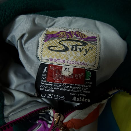 00s Silvy Stars Rainbows Colors GORE XCR Polarlite HarlZip Padded Fleece Anorak Jacket