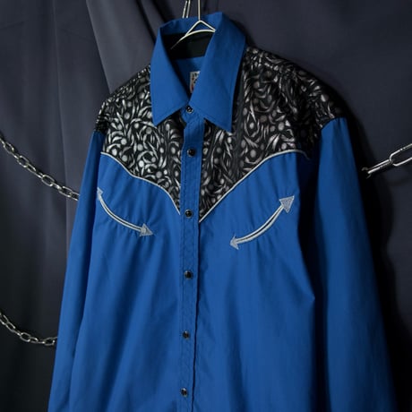 ACE OF DIAMOND USA Silver Grittier Tribal Tree Graphics L/S Western Shirts